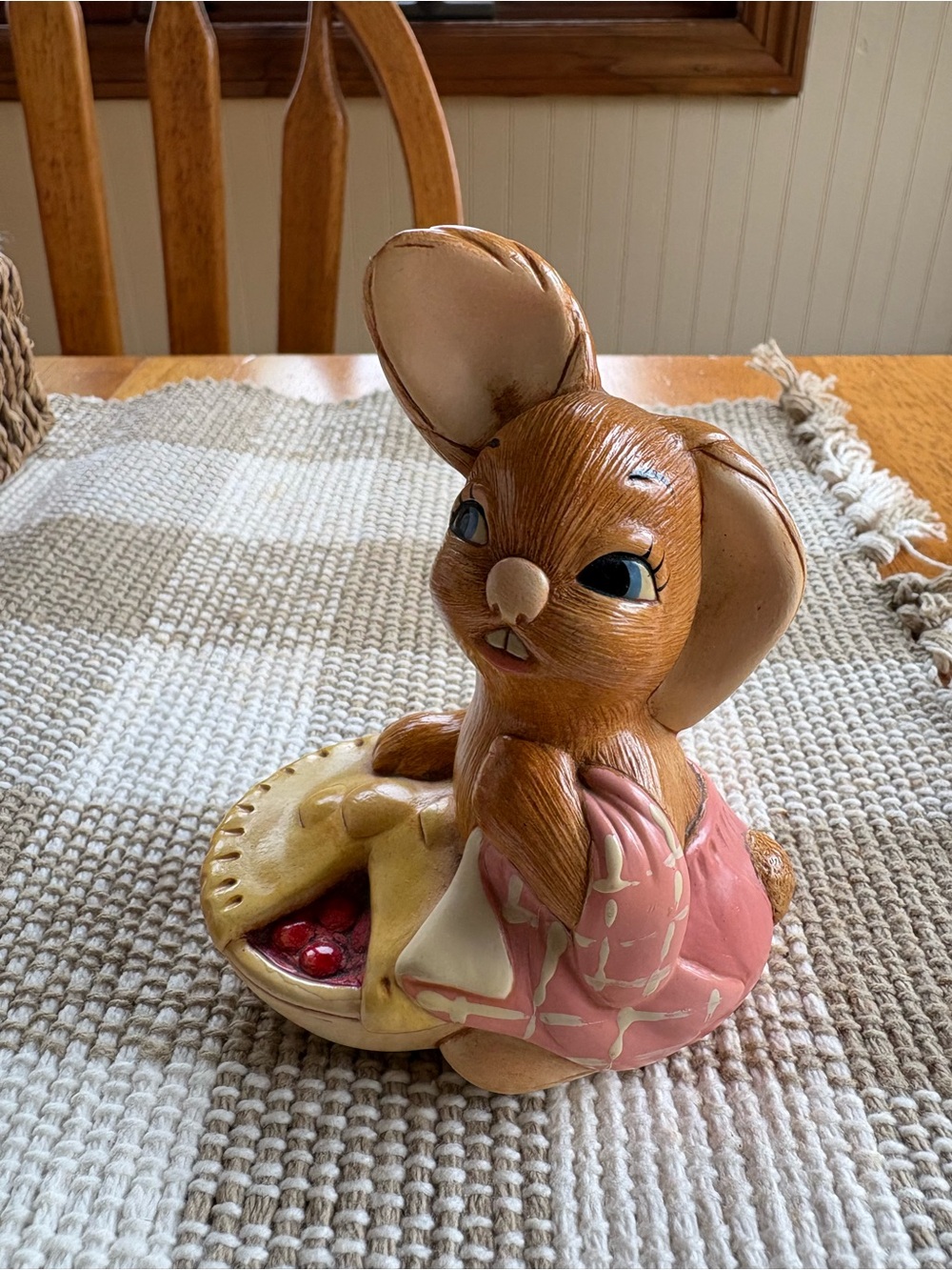 Vintage PENDELFIN  Bunny “PIE FACE ” Cherry Pie made in England Handpainted
